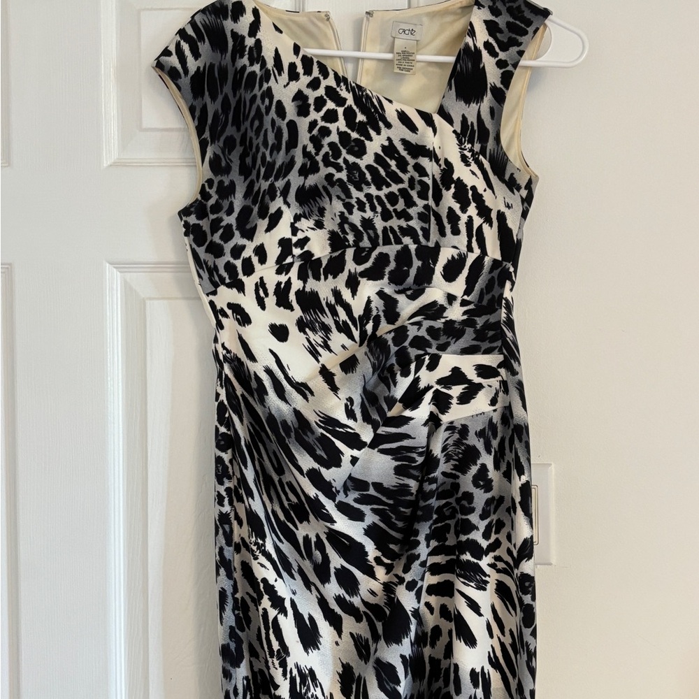 Calvin Klein Black and White Asymmetrical Dress